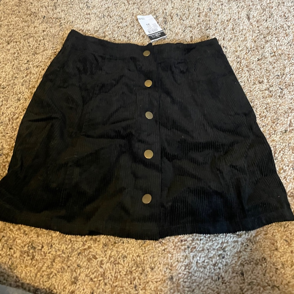 Corduroy black skirt